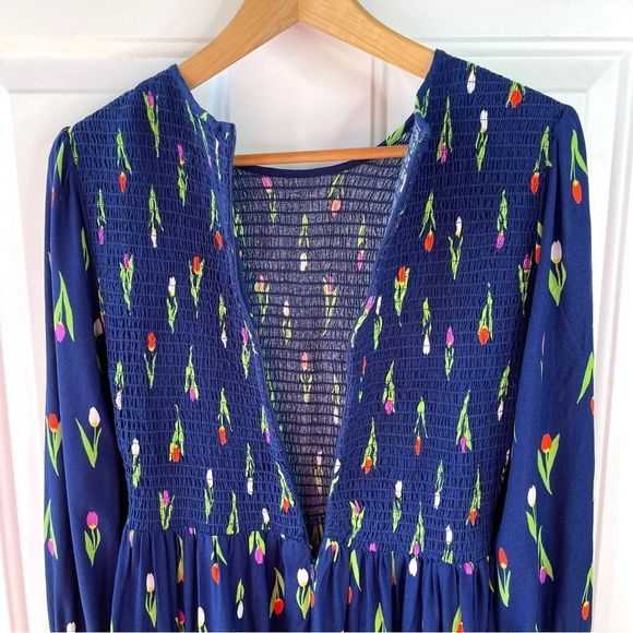 Urban Outfitters UO Kate Floral Smocked Midi Dress Size Medium - Picture 4 of 12